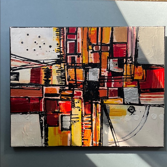 Red/Orange/Black handmade painting - Picture 1 of 3